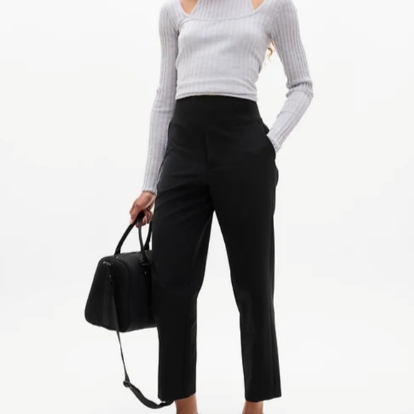 Athleta Pants - Athleta Women's Black Endless High-rise Satin Stripe Pants